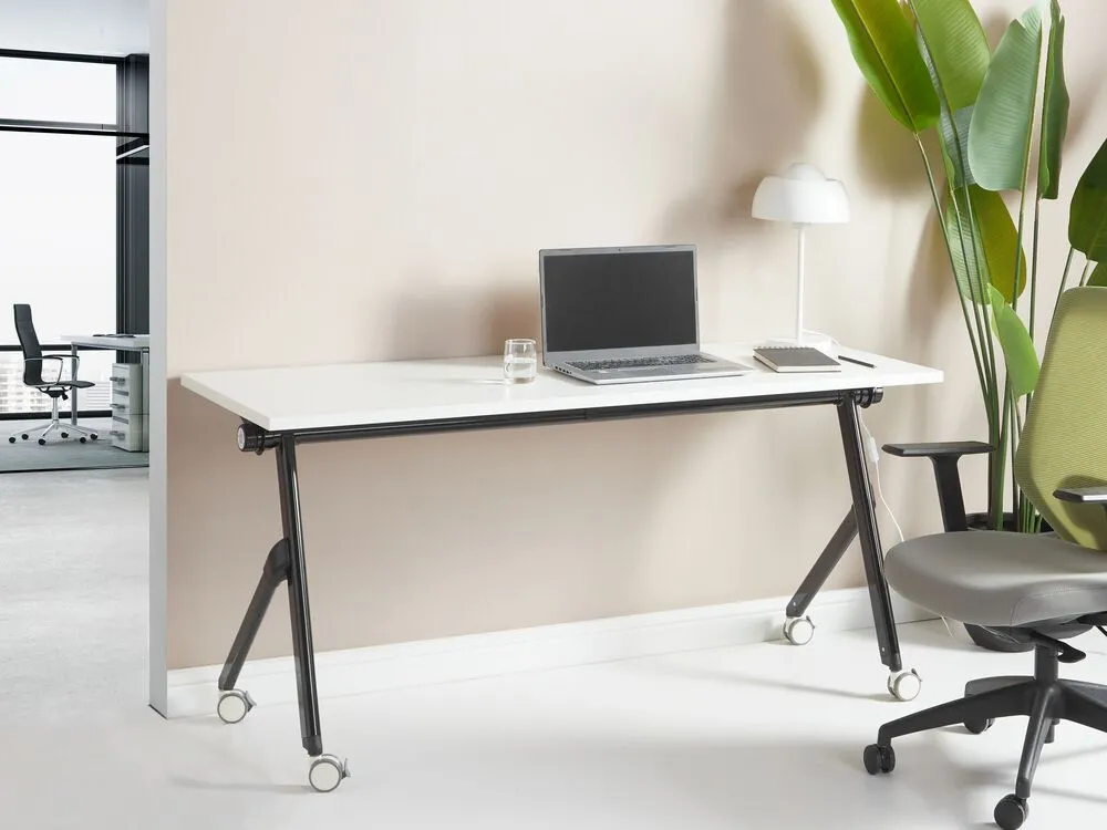 Accessoire Modulable Premium Bureau inklapbaar wit/zwart 160 x 60 cm BENDI
