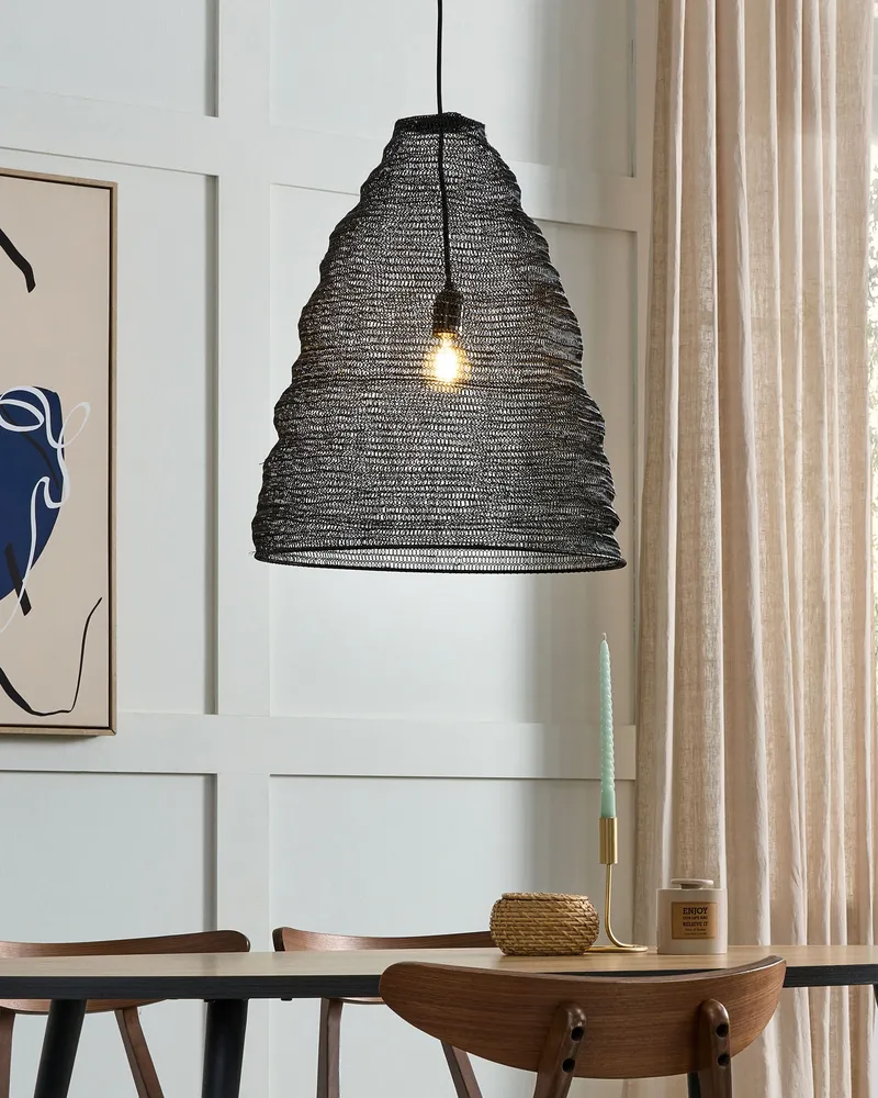 Acier Mesh Pendant Lamp Black PARBATI (Lot de 4)