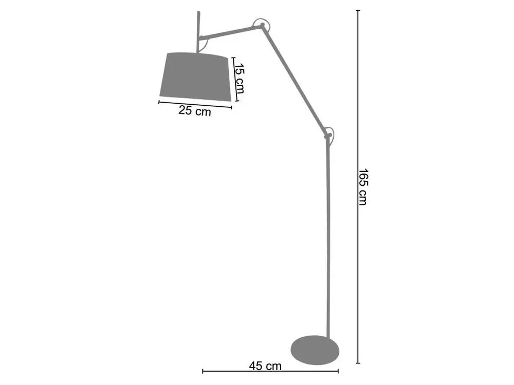 ARTICULER - Lampadaire articulé métal noir avec Garantie 2 Ans