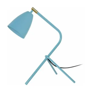 COMPACT LARSEN - Lampe de bureau trépied métal bleu pour poste de travail réglable