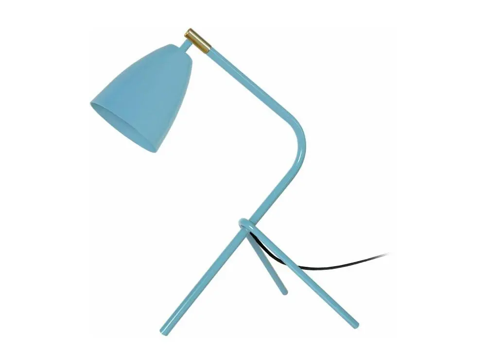 COMPACT LARSEN - Lampe de bureau trépied métal bleu pour poste de travail réglable