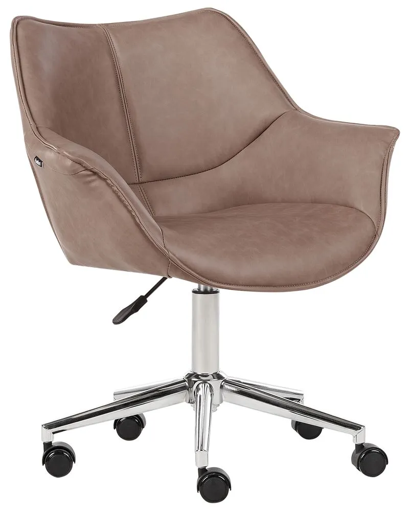 Desk Chair Light Chocolat NEWDALE avec compartiments intégrés