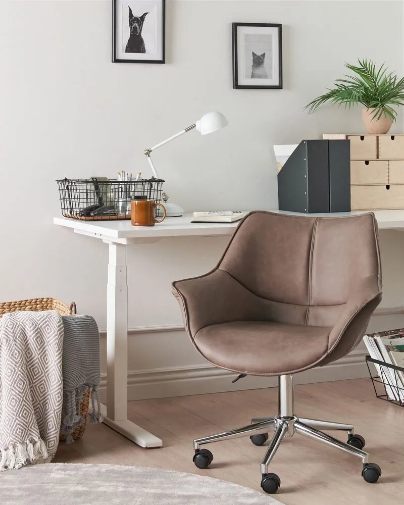 Desk Chair Light Chocolat NEWDALE avec compartiments intégrés