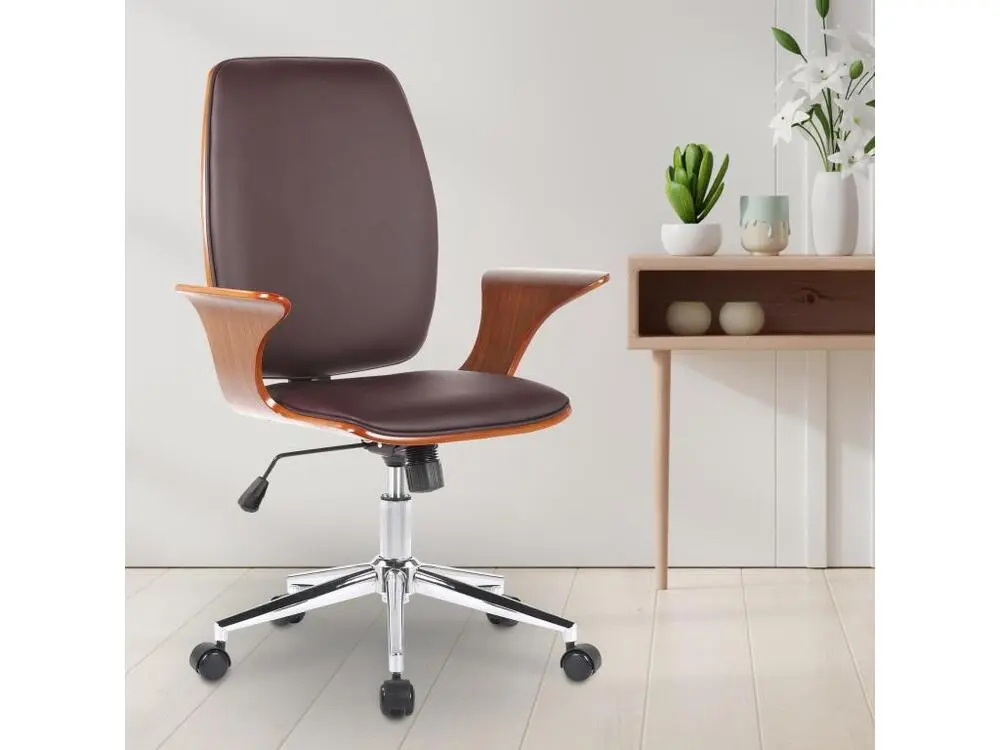 Fauteuil de bureau Burbank - Noyer - Marron93.00 - Conforme aux Normes de Sécurité