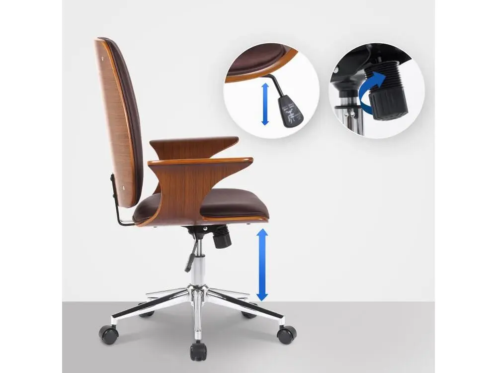 Fauteuil de bureau Burbank - Noyer - Marron93.00 - Conforme aux Normes de Sécurité