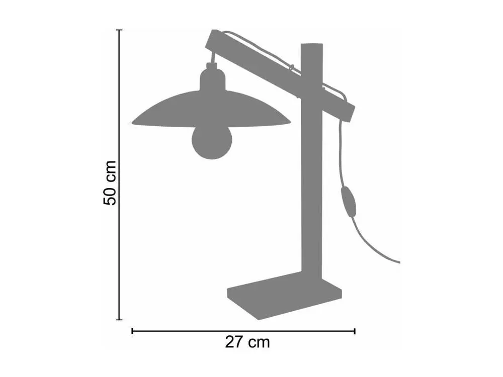 Lampe de bureau conique bois naturel,cuivre 42 cm. avec compartiments intégrés