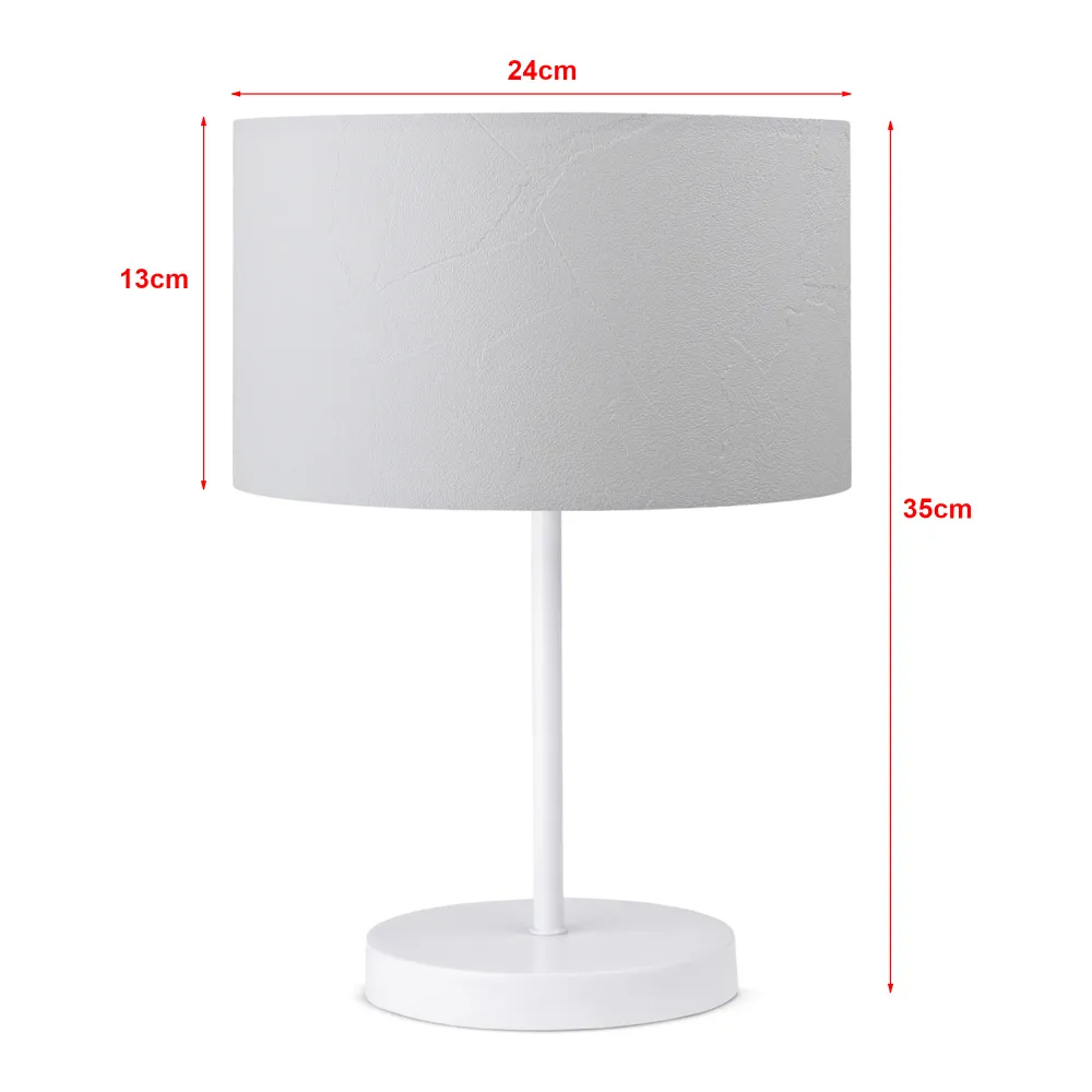 Lampe de bureau E27 hauteur 35 cm blanc 03_0007388 avec 4 patins en caoutchouc