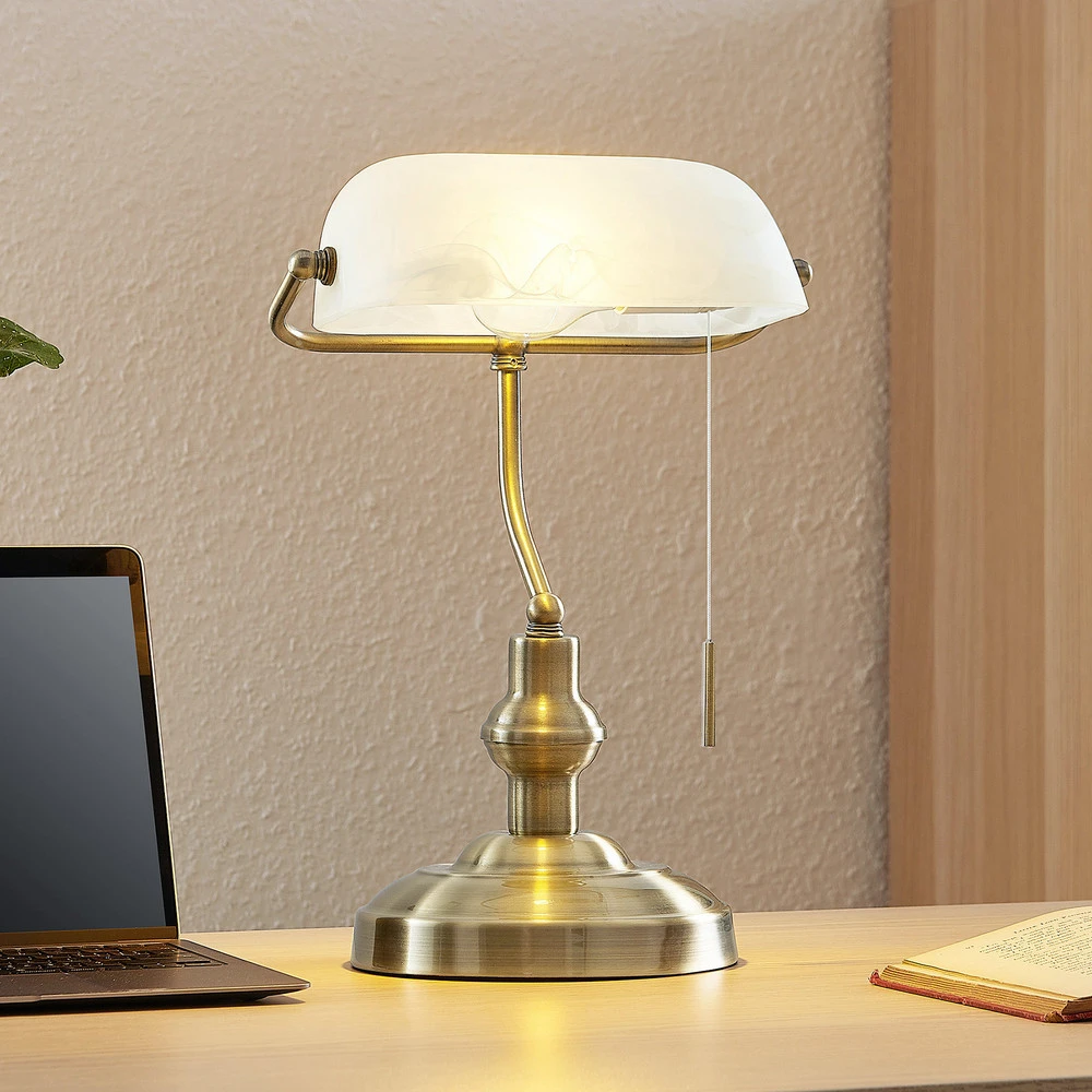 Lindby Profina lampe de bureau, bronzé pour un espace de travail ordonné