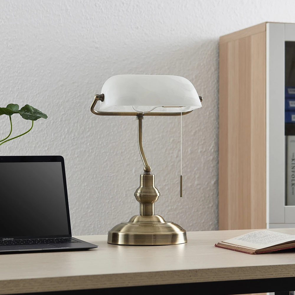 Lindby Profina lampe de bureau, bronzé pour un espace de travail ordonné