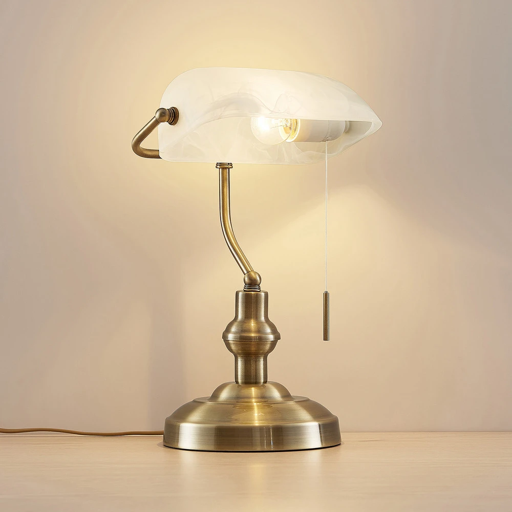 Lindby Profina lampe de bureau, bronzé pour un espace de travail ordonné