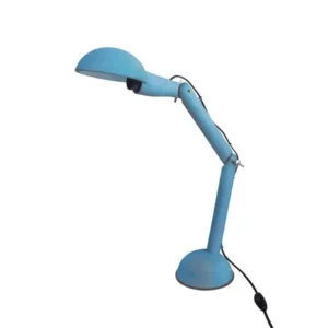 NEWTON - Lampe de bureau articulé bois bleu pour poste de travail réglable