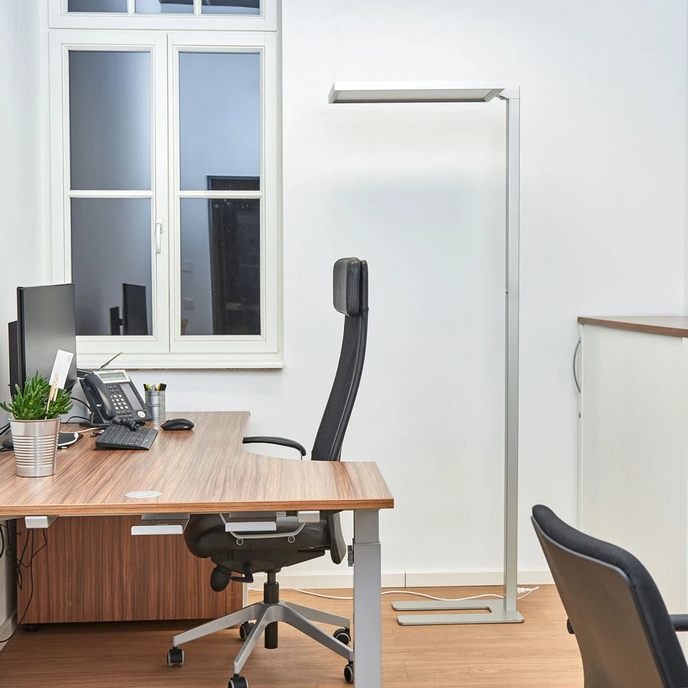 Organisateur de câbles Lampadaire LED argenté pour bureau Dorean