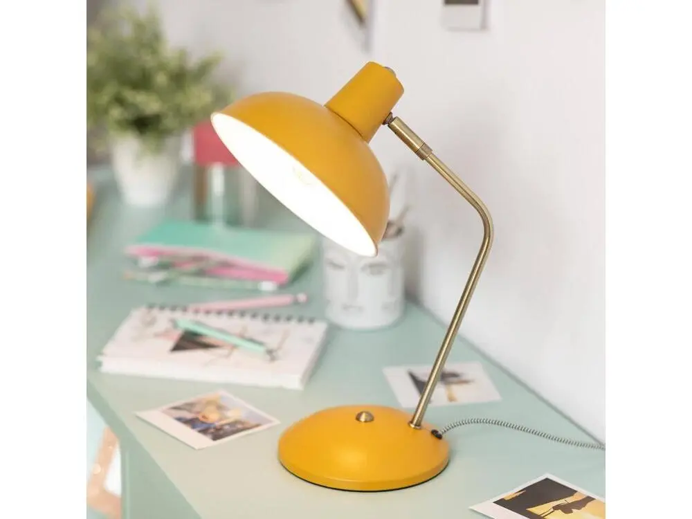 Professionnel Haute Qualité Ledkia Lampe de Bureau Flex Métal Sahani Moutarde