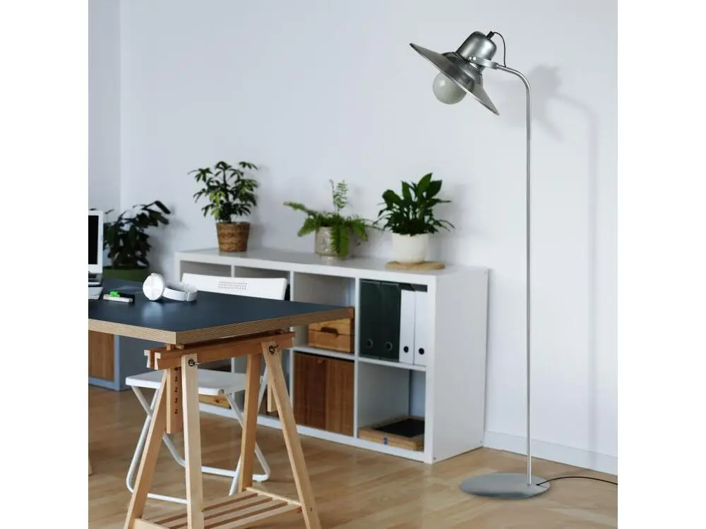 QUOKKA - Lampe de bureau droit métal jaune avec 4 patins en caoutchouc