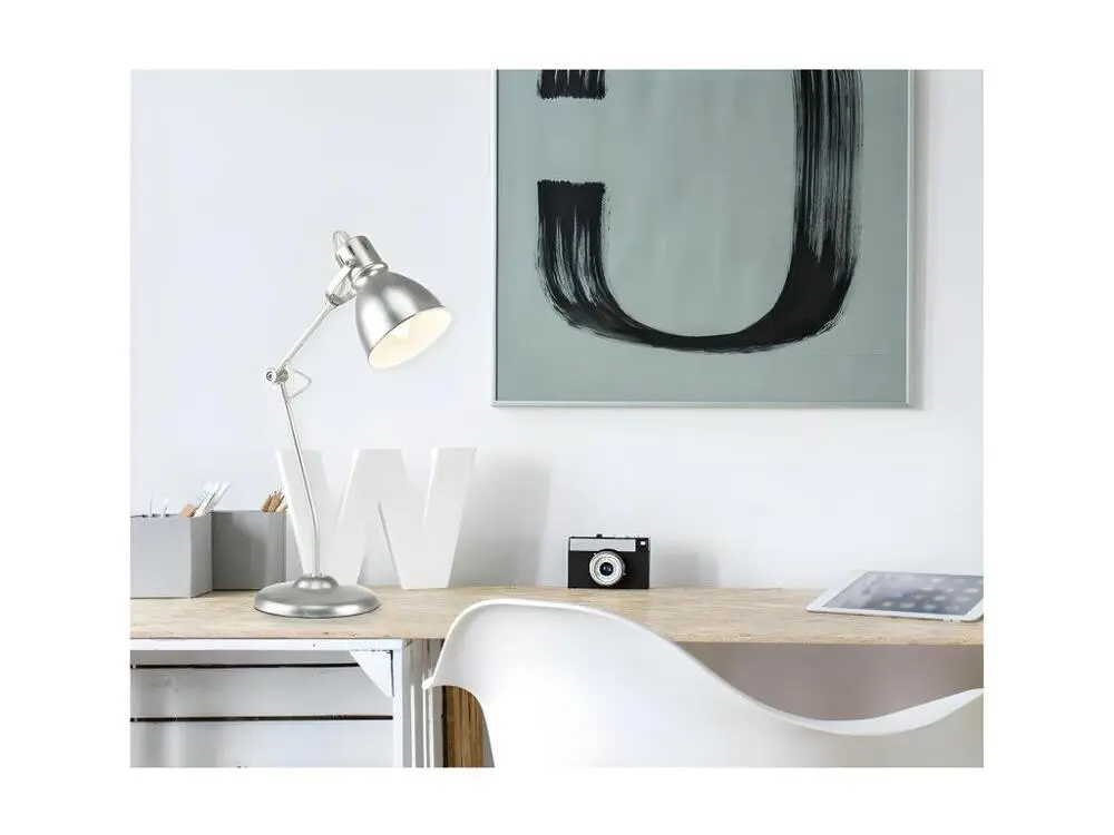 Support réglable pour Lampe de Bureau Design "Whitehall" 45cm Argent