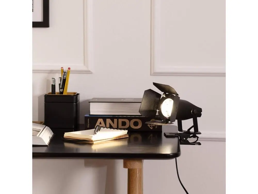 Support réglable pour Ledkia Lampe de Bureau à Pince Kurangna Noir