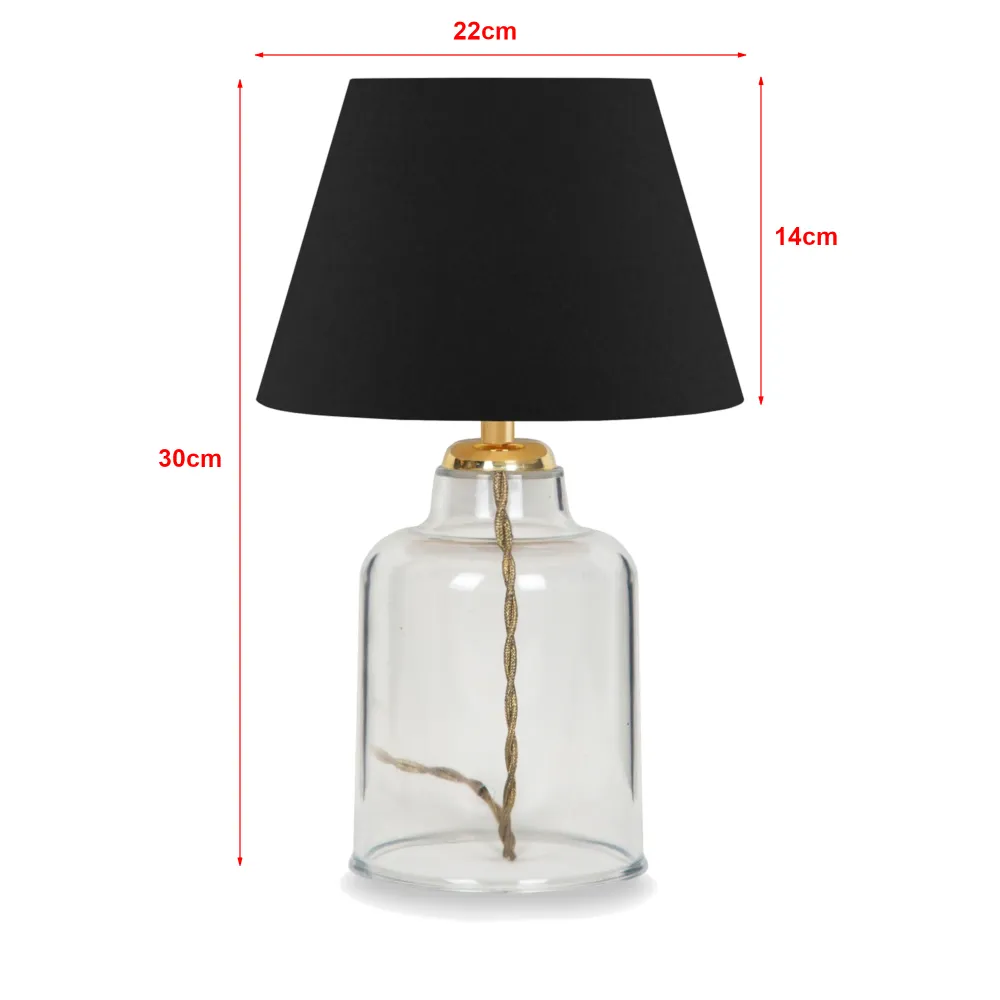 Lampe de bureau E27 hauteur 30 cm noir / laiton 03_0007393