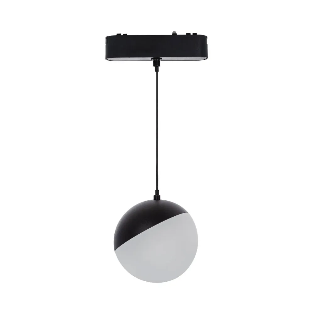 Projecteur LED 10W ultra-mince 25mm monté sur rail magnétique 48V Ø100mm noir