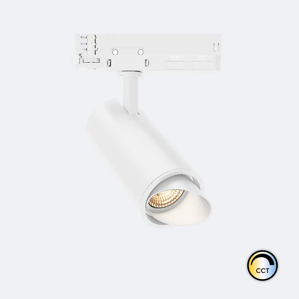 Projecteur LED 20W CCT Fasano Cylindrique pour Global Trac Rail Blanc Dimmable