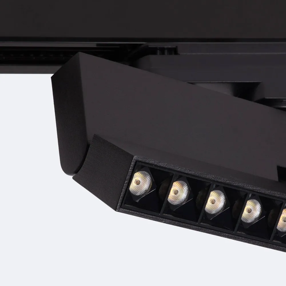 Projecteur LED linéaire rail triphasé 12W CCT réglable Optique Élégant Noir