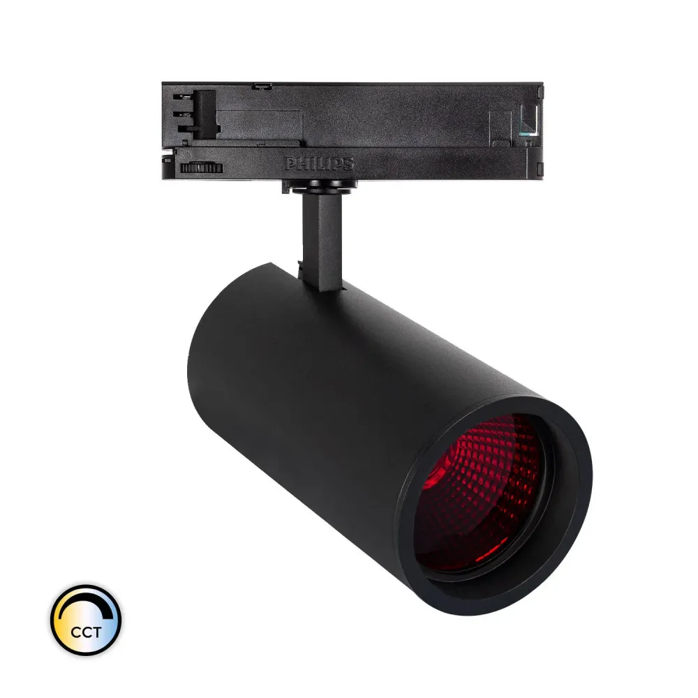Projecteur LED noir 30W CCT LIFUD PHILIPS Xitanium pour rail triphasé magasin