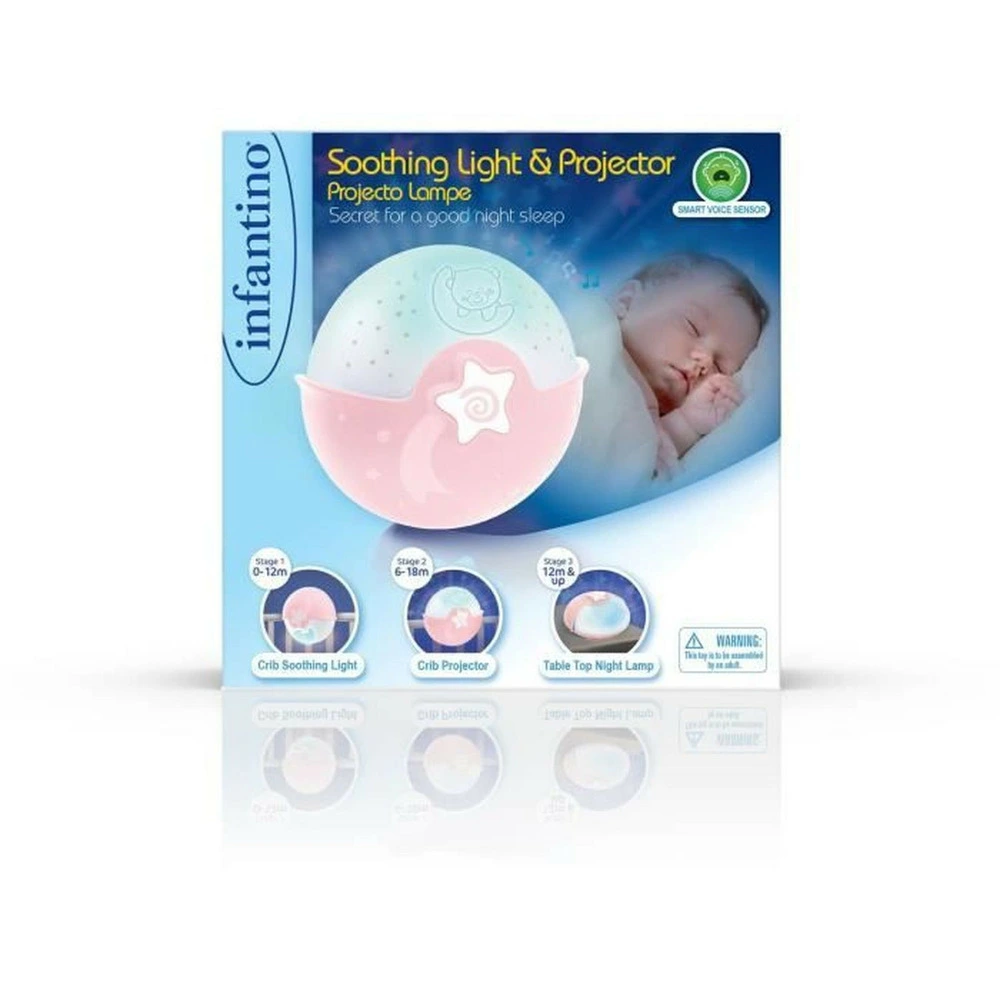 Veilleuse bébé à projecteur multicolore projecto lampe - rose