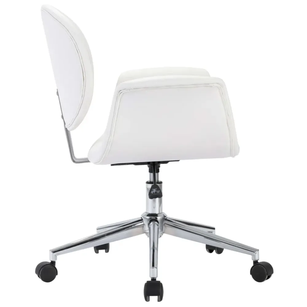 Accessoire Modulable Premium Chaise fauteuil siège pivotante de bureau informatique étude similicuir blanc 02_0024086