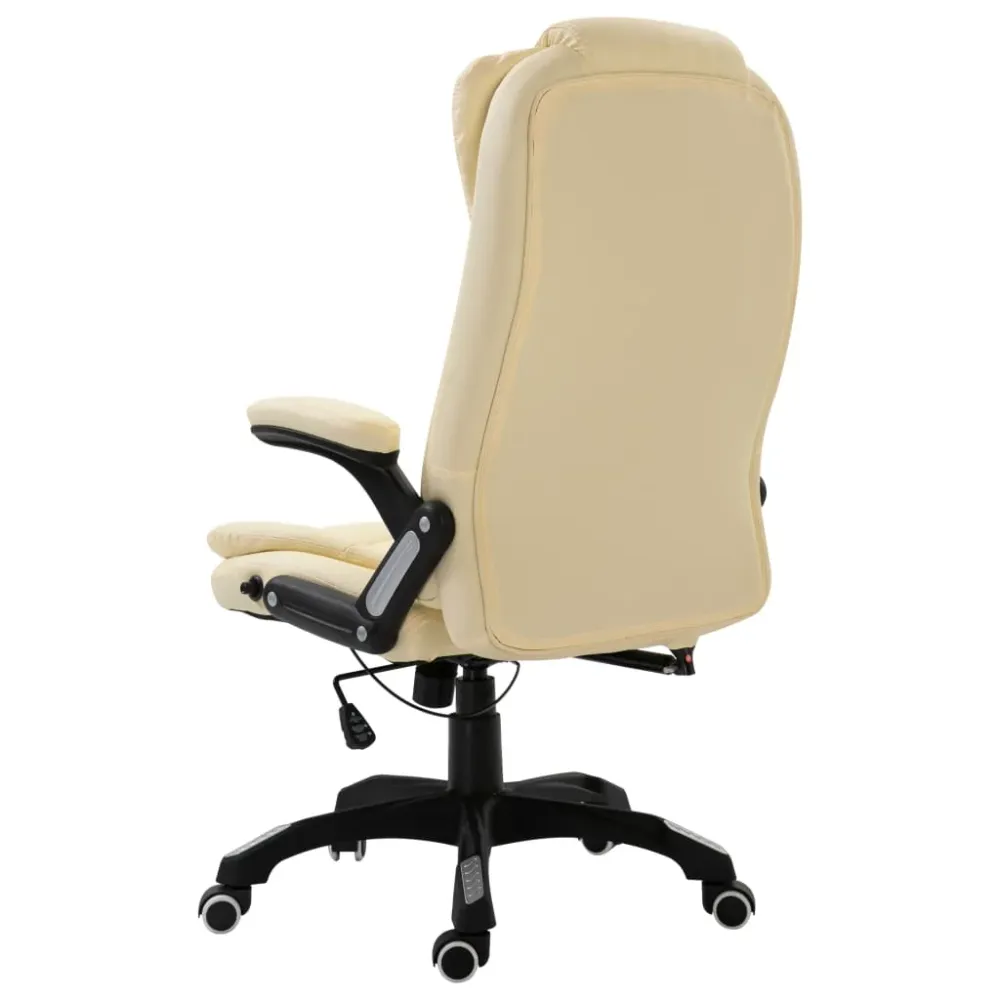 Accessoire Modulable Premium Chaise fauteuil siège de bureau informatique étude similicuir crème 02_0024000
