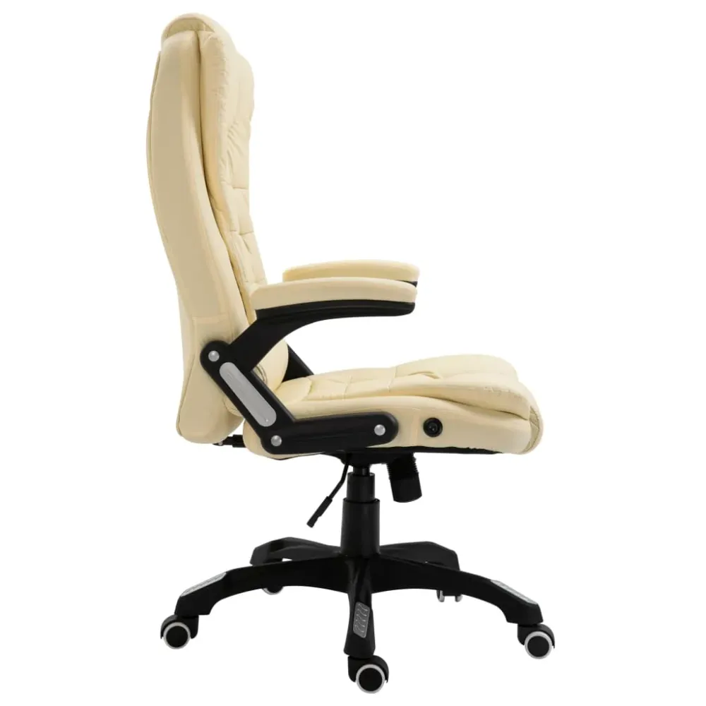 Accessoire Modulable Premium Chaise fauteuil siège de bureau informatique étude similicuir crème 02_0024000
