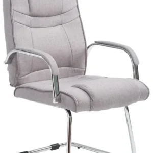 Accessoire Modulable Premium Fauteuil de bureau sans roulettes accoudoirs chaise visiteur charge maximale 180 kg en tissu...