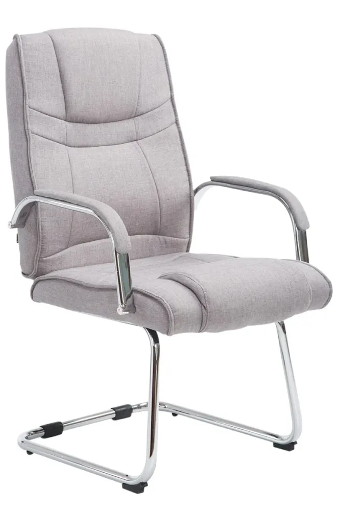 Accessoire Modulable Premium Fauteuil de bureau sans roulettes accoudoirs chaise visiteur charge maximale 180 kg en tissu...