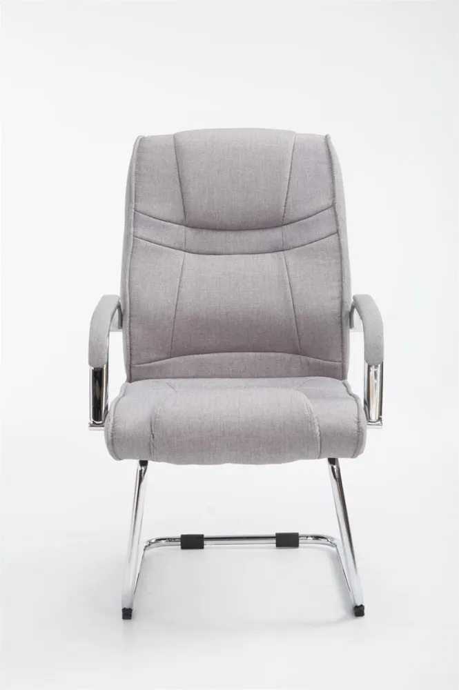 Accessoire Modulable Premium Fauteuil de bureau sans roulettes accoudoirs chaise visiteur charge maximale 180 kg en tissu...