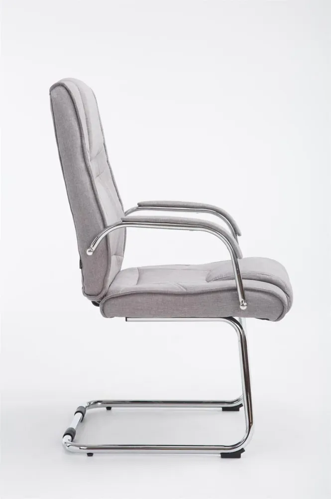 Accessoire Modulable Premium Fauteuil de bureau sans roulettes accoudoirs chaise visiteur charge maximale 180 kg en tissu...