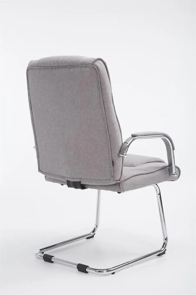 Accessoire Modulable Premium Fauteuil de bureau sans roulettes accoudoirs chaise visiteur charge maximale 180 kg en tissu...