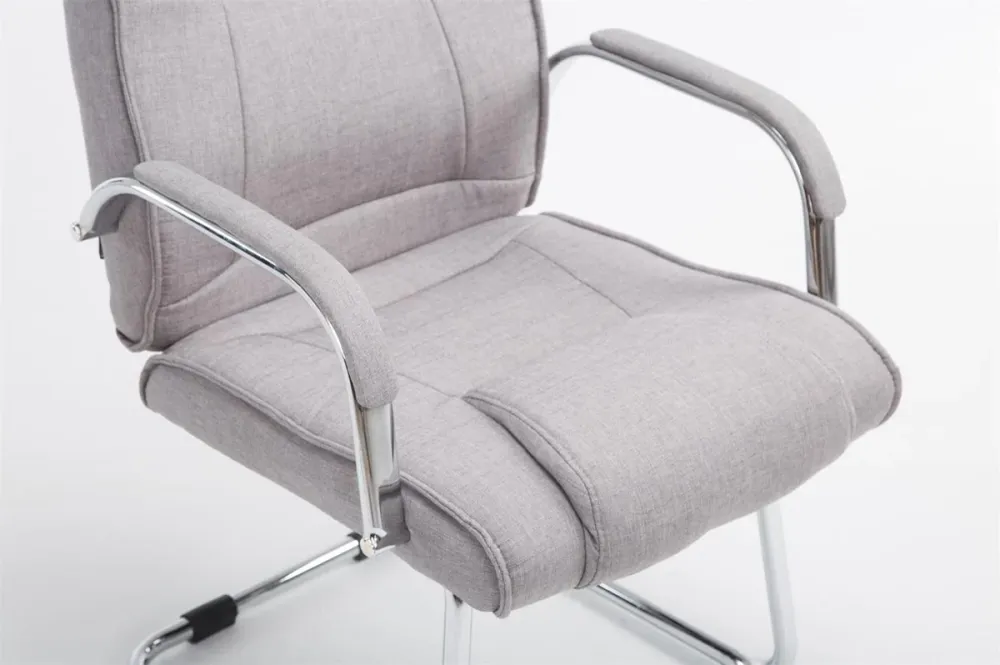 Accessoire Modulable Premium Fauteuil de bureau sans roulettes accoudoirs chaise visiteur charge maximale 180 kg en tissu...