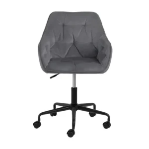 Brooke Chaise de bureau en velours, gris. avec revêtement anti-rayures