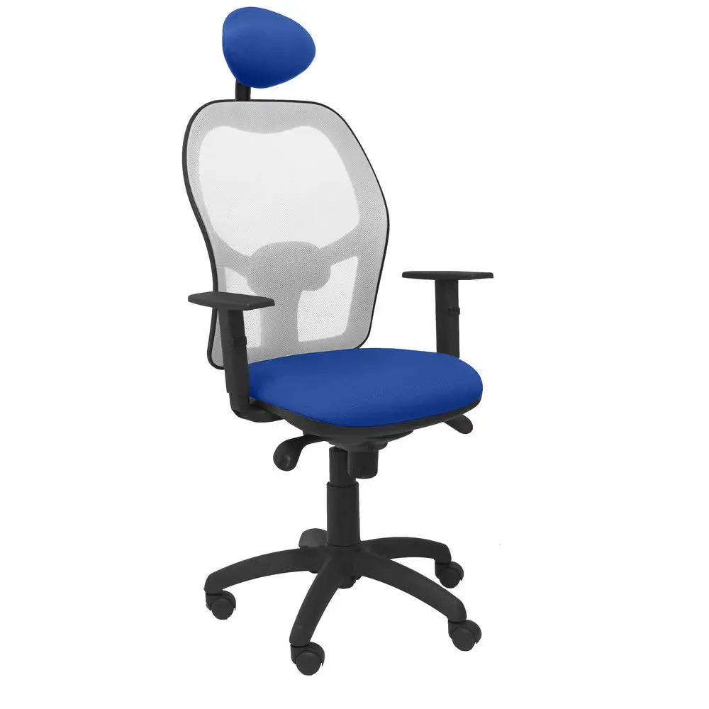 Chaise de Bureau avec Appui-tête Jorquera P&C ALI229C Bleu pour bureau à hauteur variable