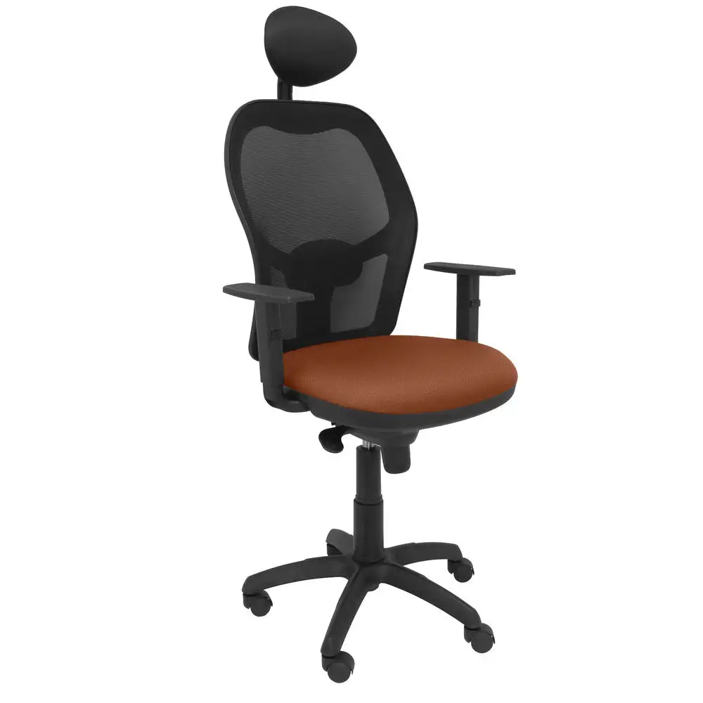 Chaise de Bureau avec Appui-tête Jorquera P&C ALI363C Marron avec 4 patins en caoutchouc