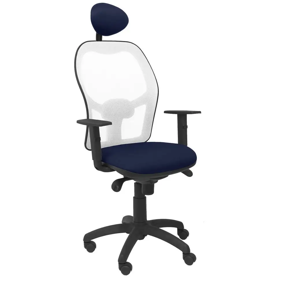 Chaise de Bureau avec Appui-tête Jorquera P&C ALI200C Blue marine avec revêtement anti-rayures
