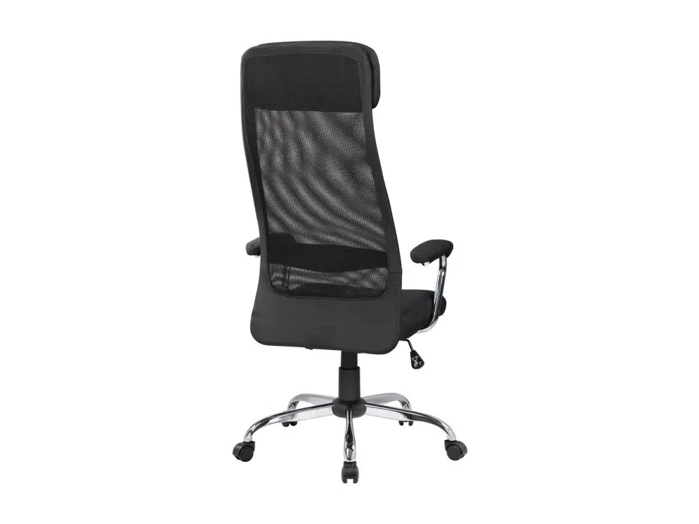 Chaise de bureau Dartic, Fauteuil présidentiel avec accoudoirs, Chaise de bureau ergonomique, 65x65h126/136 cm, Noir avec...