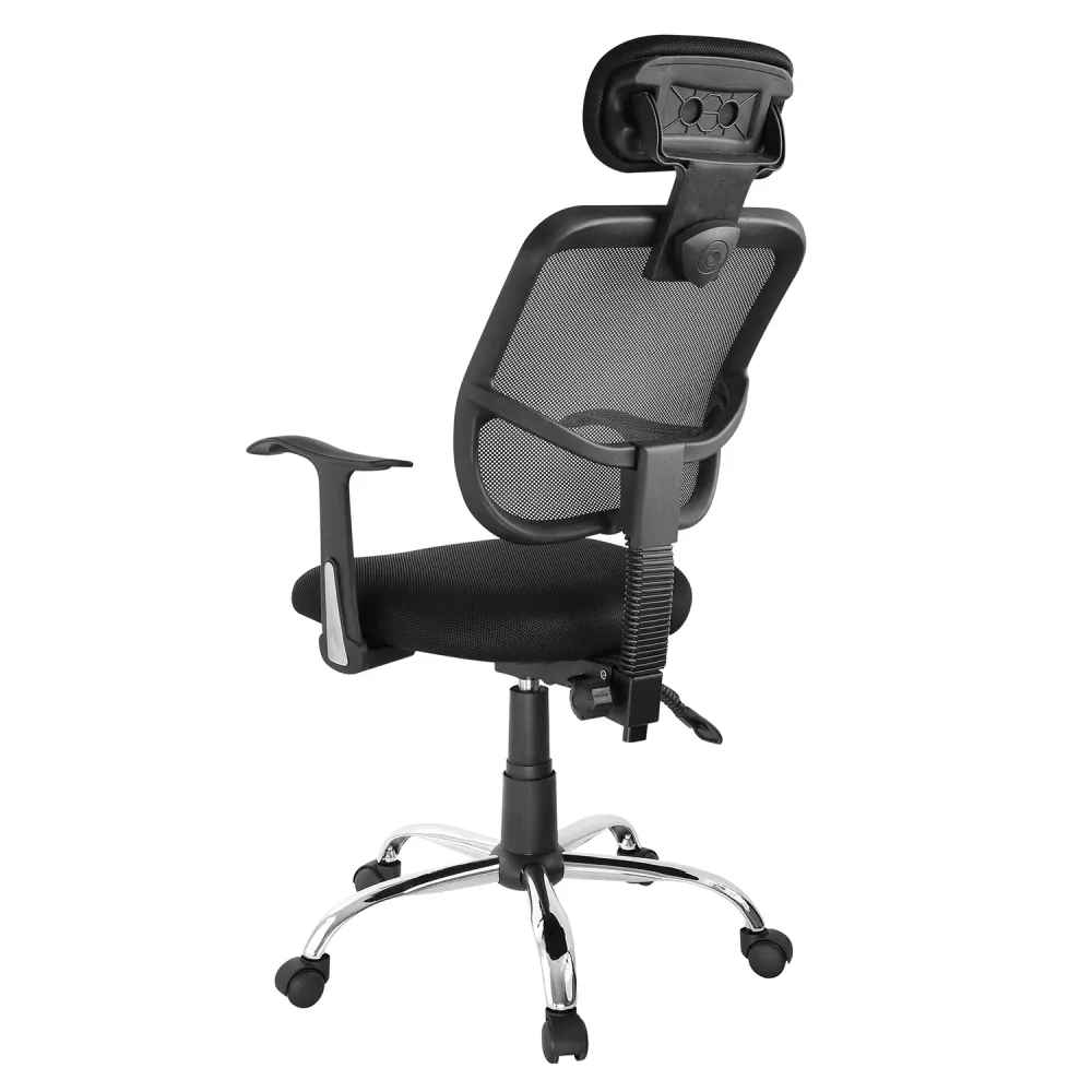 Chaise de bureau noir. Fauteuil de bureau pivotant avec appui-tête et hauteur d'assise réglables. Fabriqué en matériaux du...