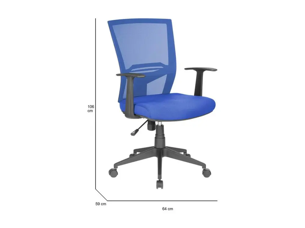 Chaise de bureau Palmerston, Chaise de direction en maille avec accoudoirs, Siège de bureau ergonomique, 59x64h96/106 cm,...