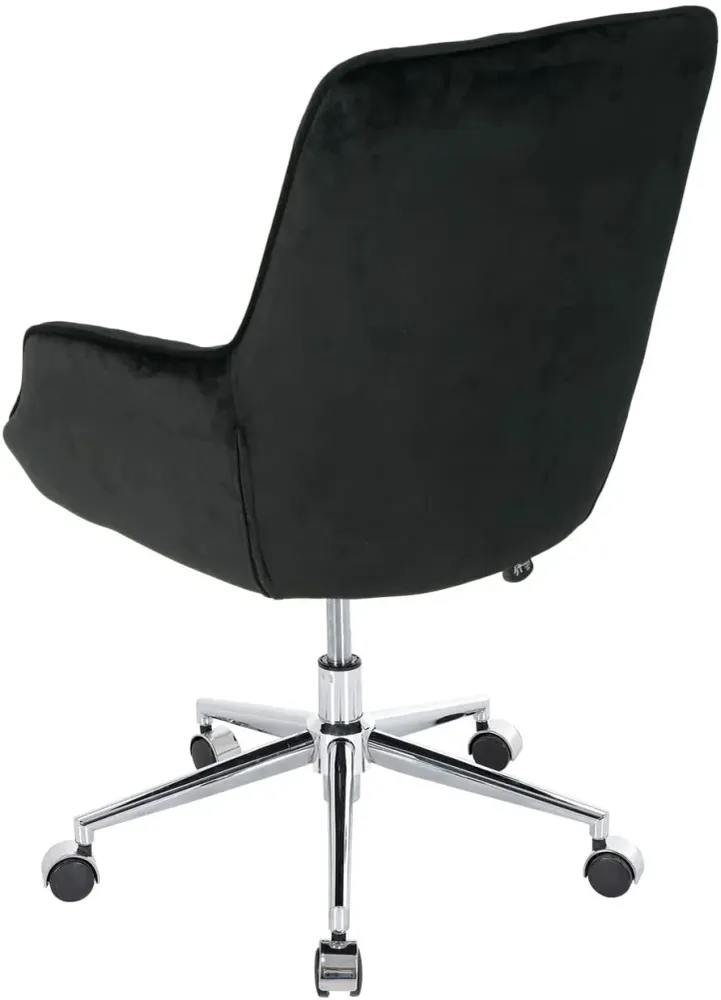 Chaise de bureau pivotante avec accoudoirs réglable en hauteur velours noir BUR04102 | Facile à installer |