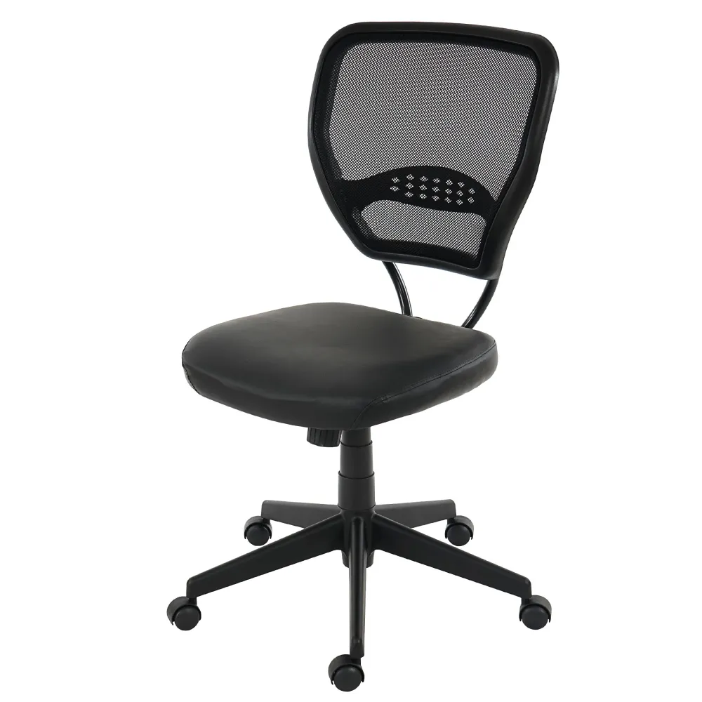 Chaise de bureau pivotante capacité de charge de 150 kg en synthétique noir sans accoudoirs 04_0001912 - Conforme aux Norm...