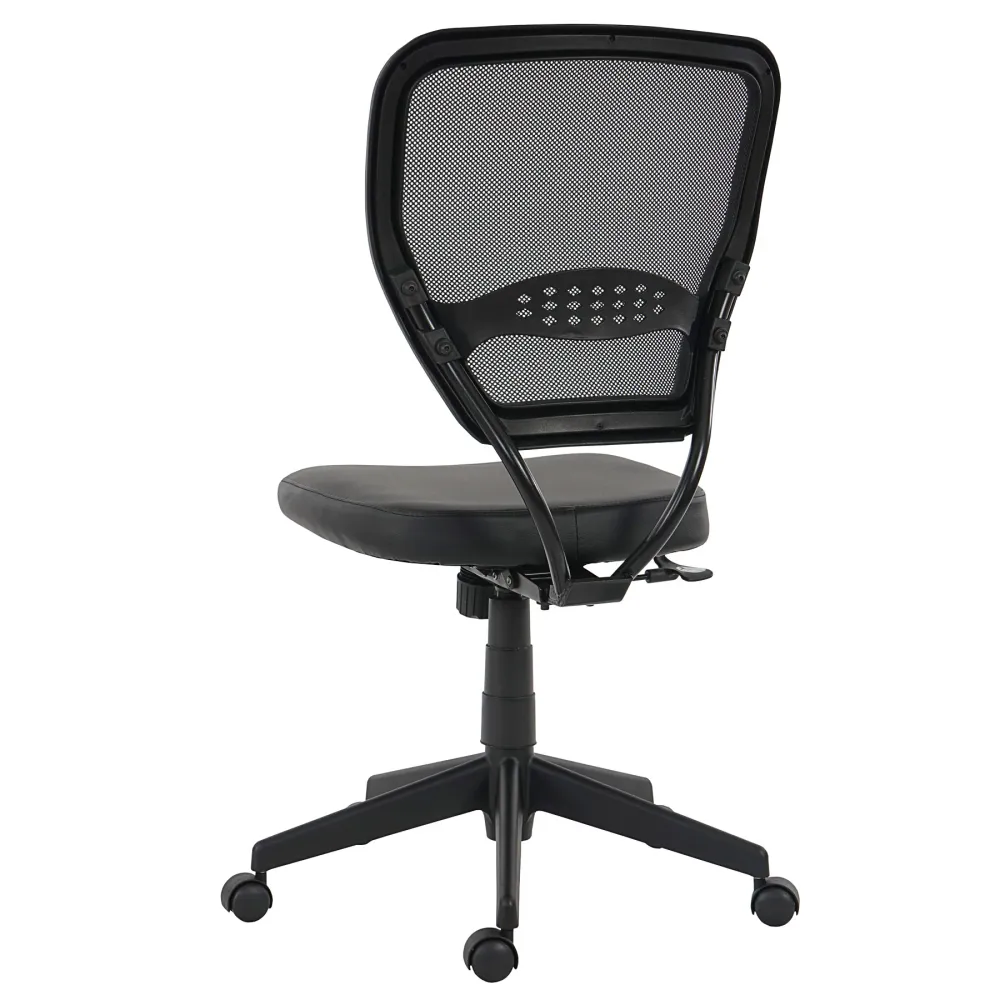 Chaise de bureau pivotante capacité de charge de 150 kg en synthétique noir sans accoudoirs 04_0001912 - Conforme aux Norm...