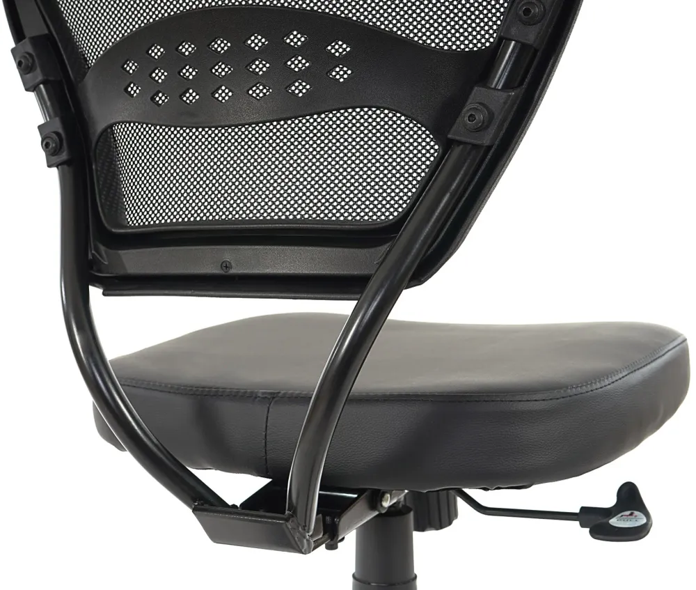 Chaise de bureau pivotante capacité de charge de 150 kg en synthétique noir sans accoudoirs 04_0001912 - Conforme aux Norm...