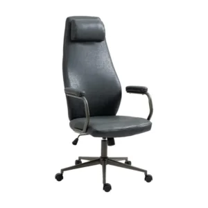 Chaise de bureau - Similicuir & Métal noir mat - Noir antique - Pocatello pour une organisation optimale