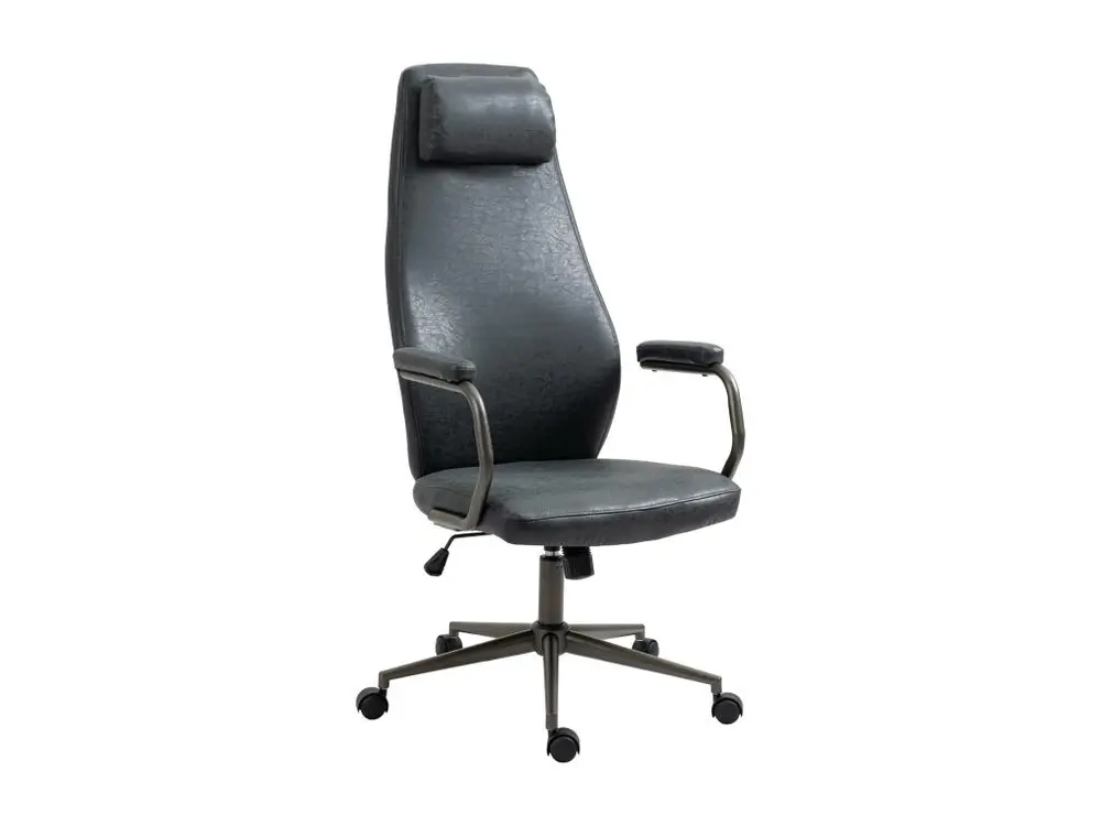 Chaise de bureau - Similicuir & Métal noir mat - Noir antique - Pocatello pour une organisation optimale