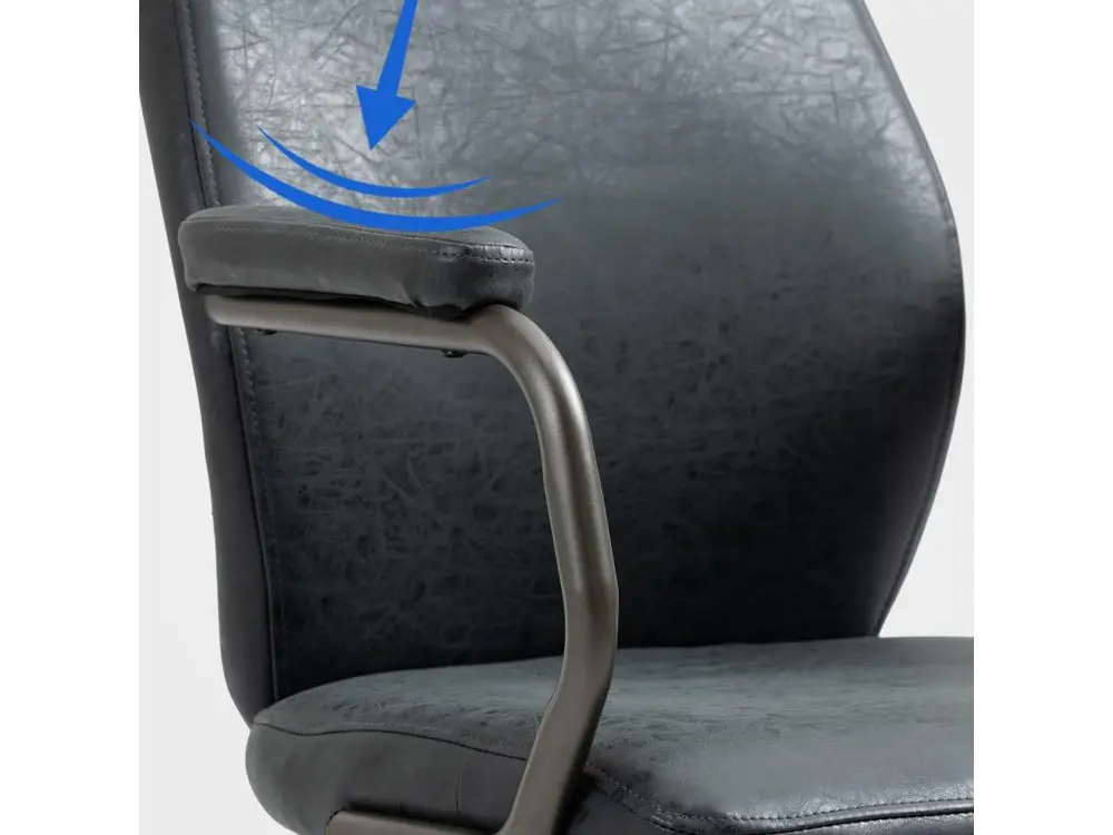Chaise de bureau - Similicuir & Métal noir mat - Noir antique - Pocatello pour une organisation optimale