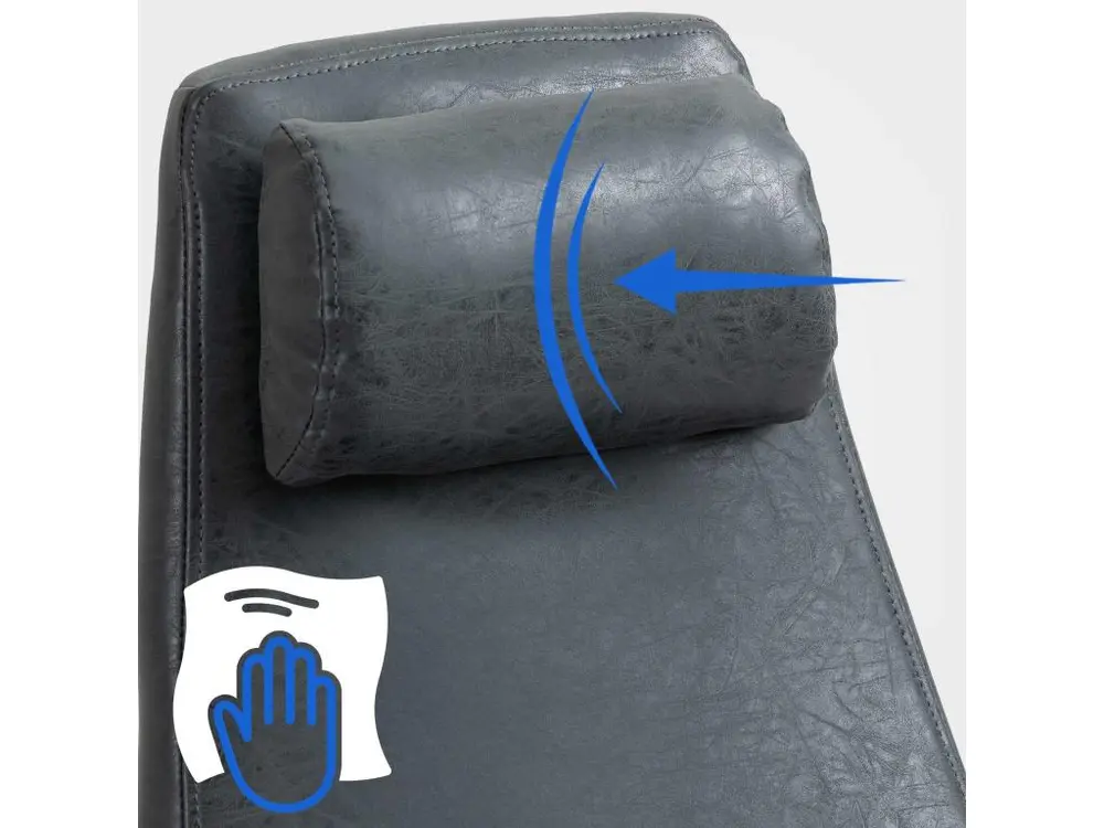 Chaise de bureau - Similicuir & Métal noir mat - Noir antique - Pocatello pour une organisation optimale